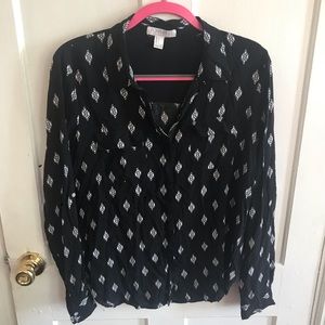 Aztec design button up shirt